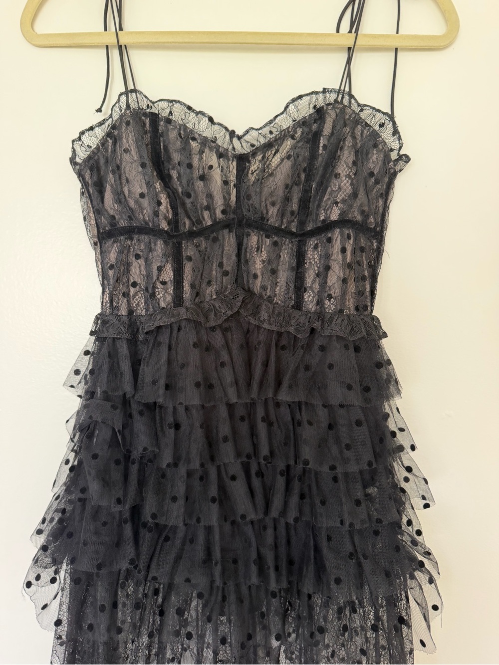 For Love & Lemons Black Sheer Tiered Jourdan Lace Maxi Dress - Picture 3 of 5